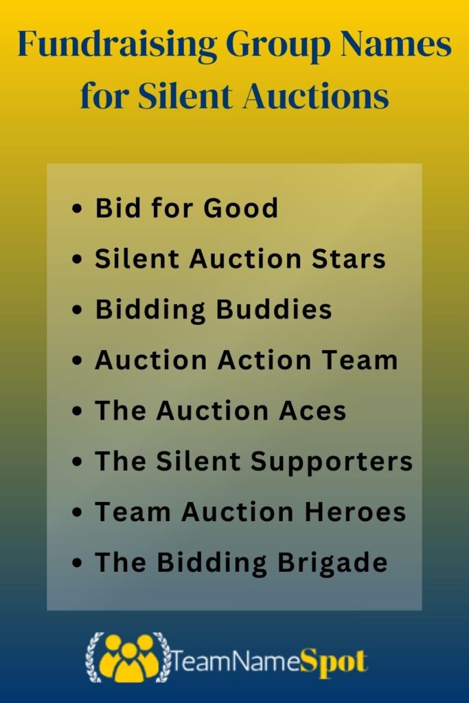 Fundraising Group Names for Silent Auctions