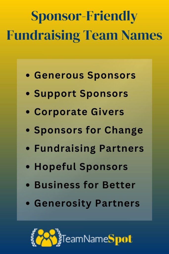 Sponsor-Friendly Fundraising Team Names