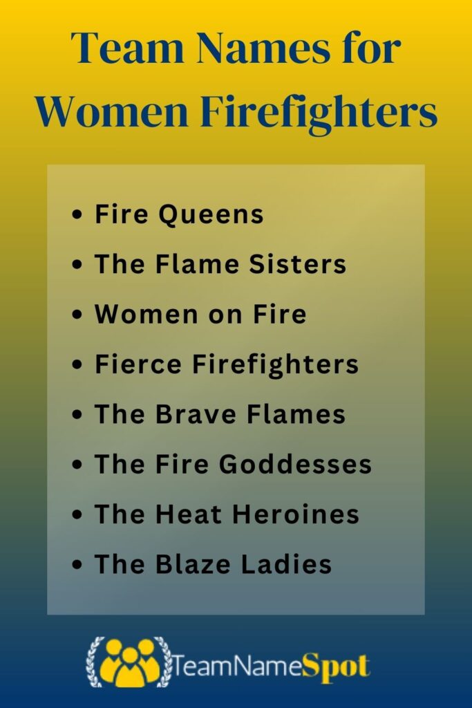 Team Names for Women Firefighters