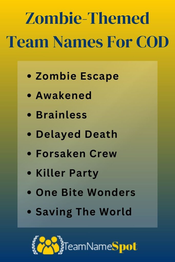 Zombie-Themed Team Names For COD