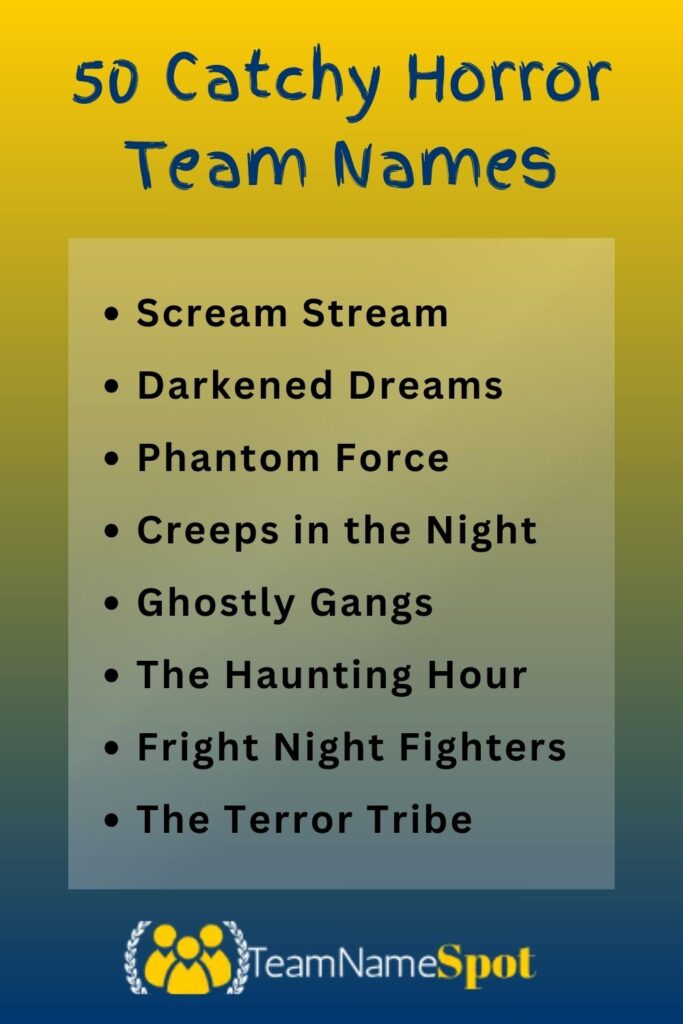 Catchy Horror Team Names
