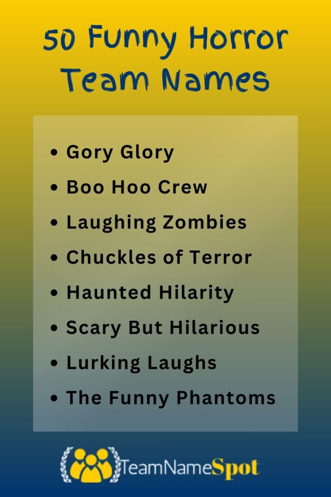 Funny Horror Team Names