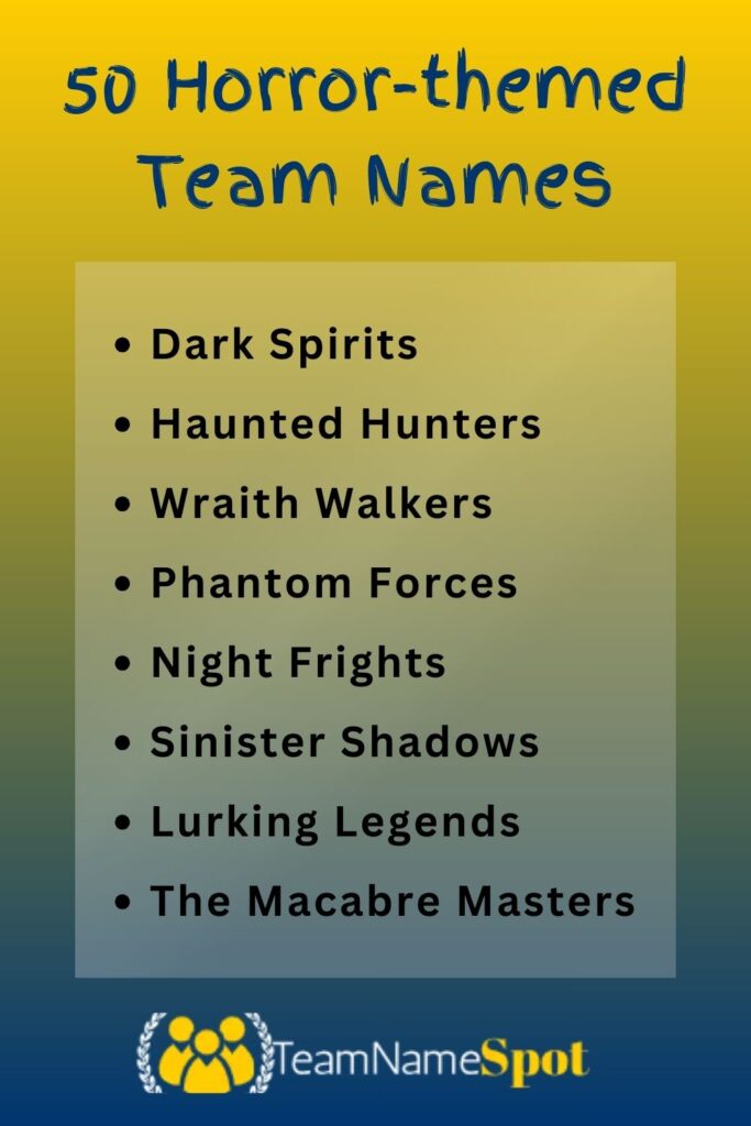 Horror-themed Team Names
